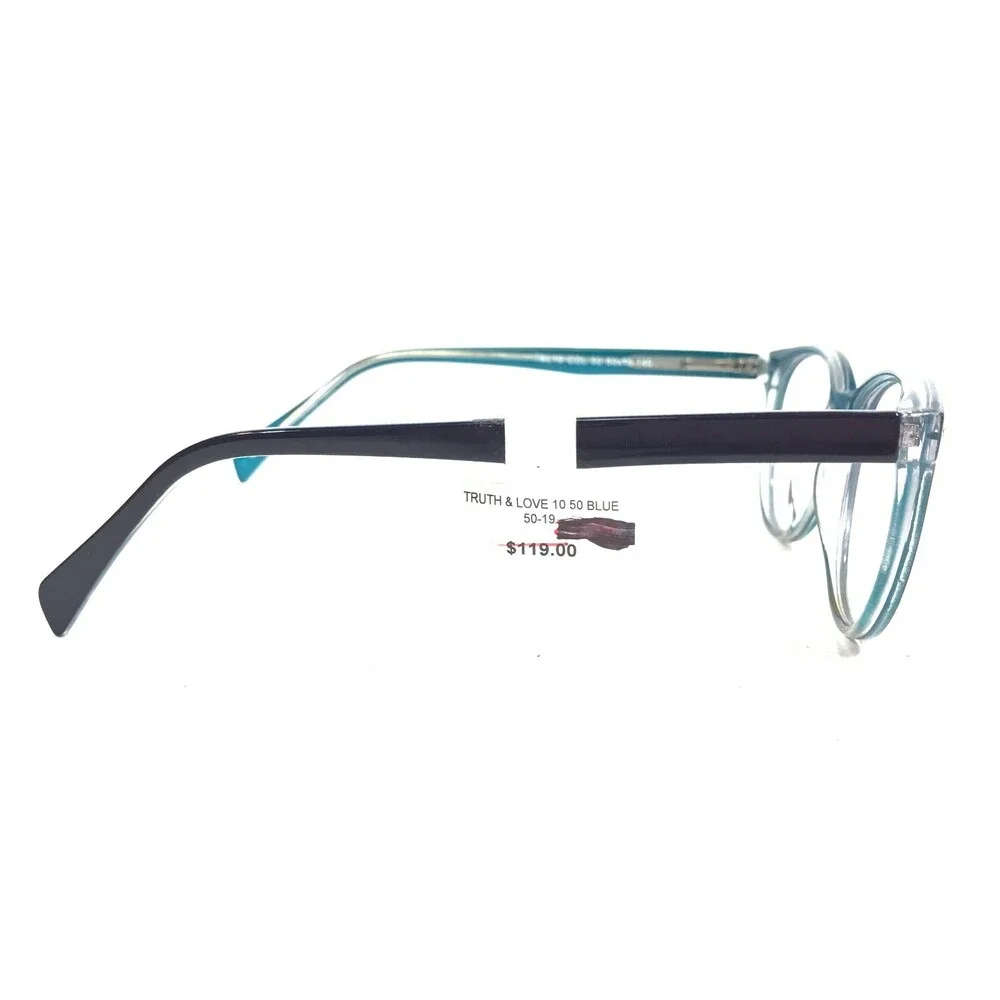Truth & Love Eyeglasses Frames T&L 10 COL 50 Blue Purple Round 50-19-140
